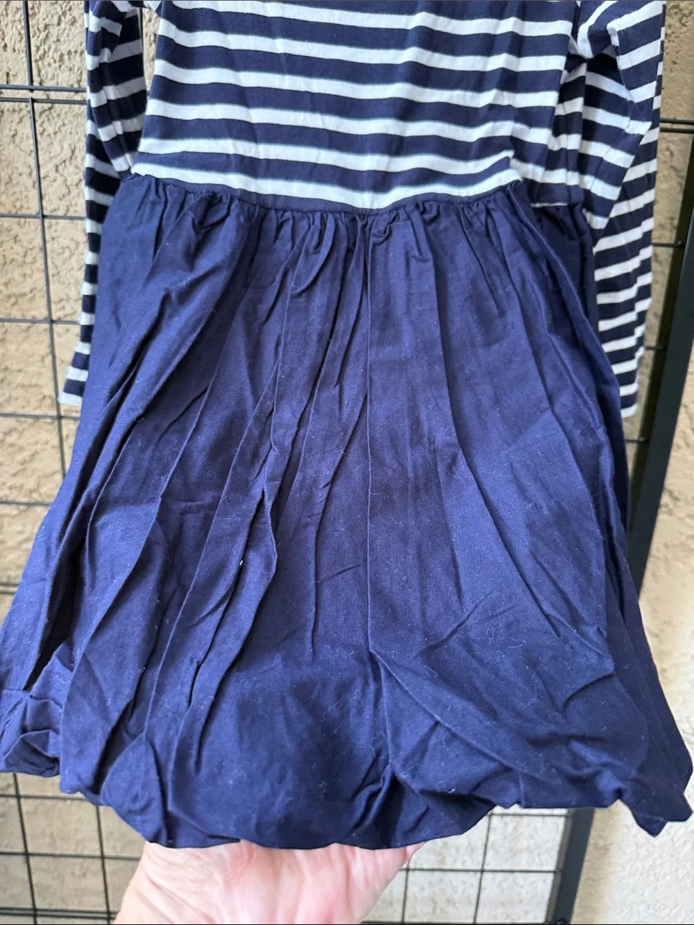 GAP Navy and White Striped Long-Sleeve Casual Dress